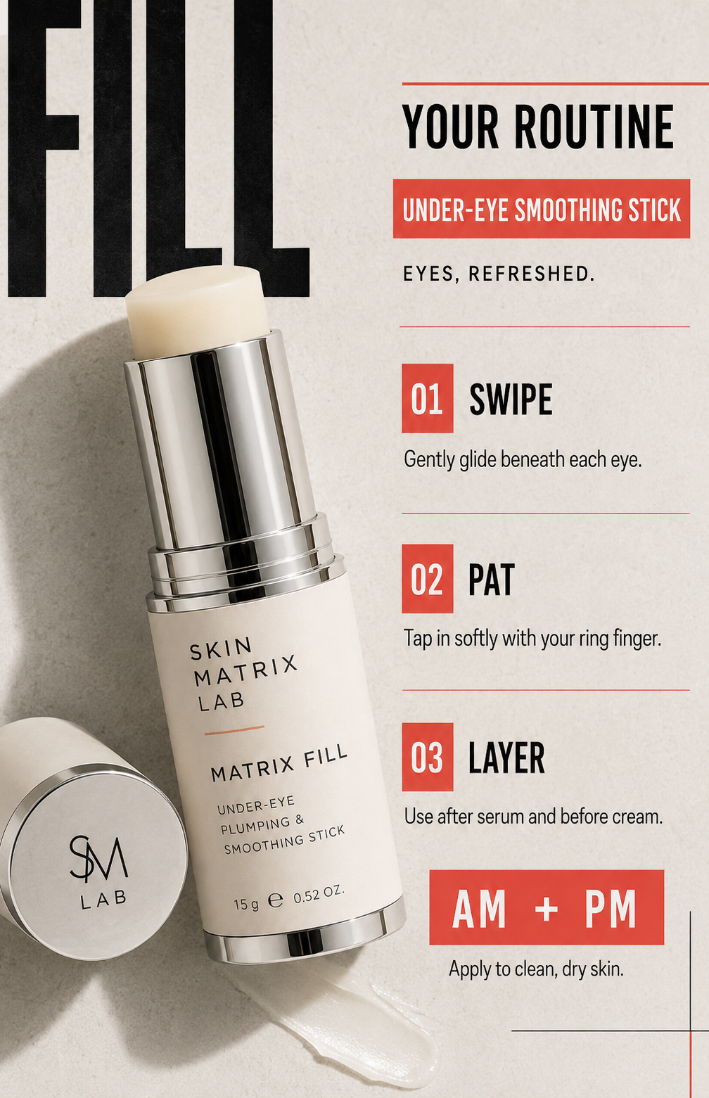 MATRIX FILL Natural-Origin Under-Eye Plumping & Smoothing Stick - 20G